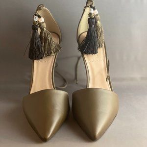 JCrew Roxie Pumps with Ankle Tie and Tassels